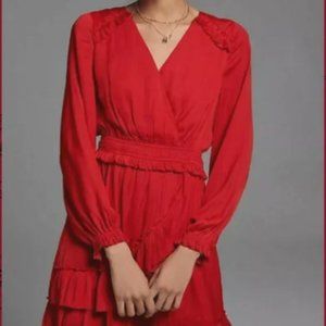 Anthropologie - Current Air - Black ruffle mini dress